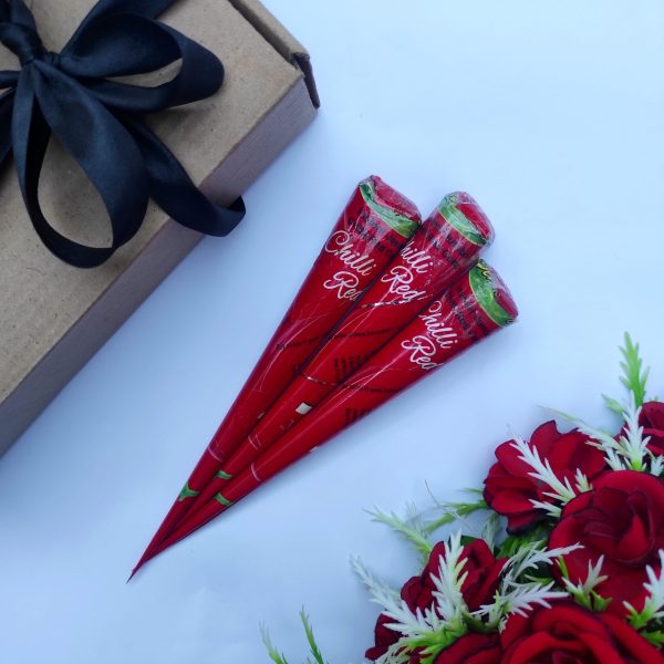 Chilli Red Mehndi Cones - Pack of 3 Cones