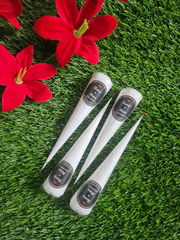 Pack of 4 White Henna Cone