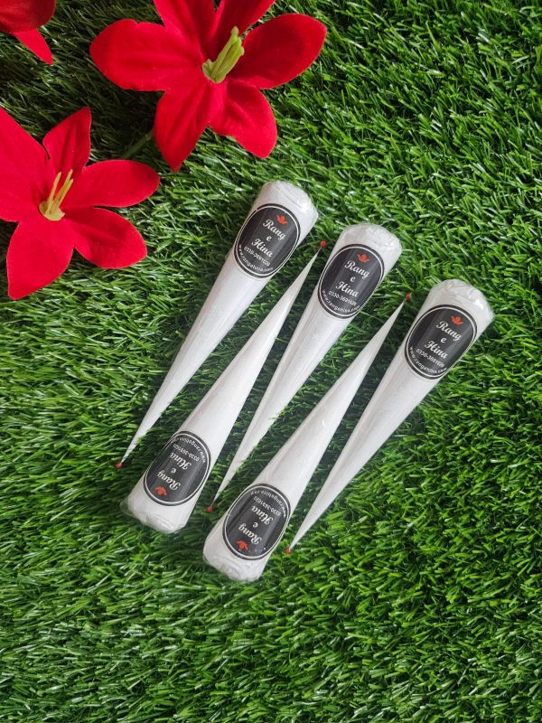 Pack of 5 White Henna Cone