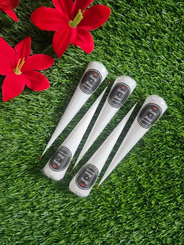 Pack of 5 White Henna Cone